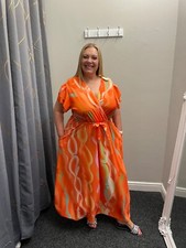 ladies Orange Plus Size Dress