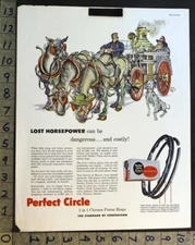 1954 PERFECT CIRCLE PISTON RING FRED STEFFEN ART FIRE EINGINE DALMATION AD 36282