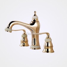 Rubinetto lavabo tre fori separato pietra giada 2 leve rubinetto miscelatore lavandino bagno
