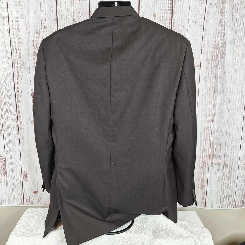 Blazer Abrigo Deportivo Tasso Elba Para Hombre 44L Marrón Super 140 Lana Angelico DV Foto 4 de 4
