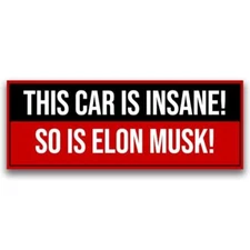 Magnet Me Up This Car is Insane So is Elon Musk Magnetic Decal– 3x8 Inches