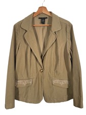 Venezia Corduroy Jacket Adult Womens Size Us Xl Uk 18-20 Beige 100% Cotton