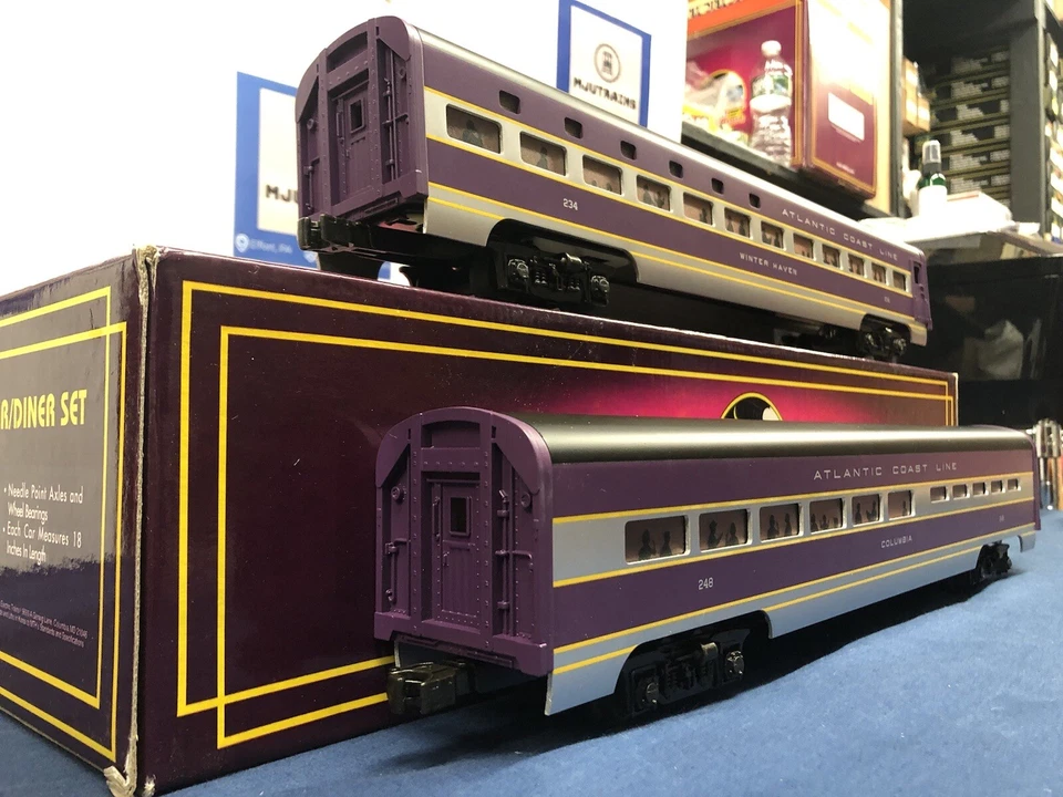 Mth Atlantic Coast Line Painted 70� Aluminum Sleeper/Diner Passenger Set MT-6600 - Image 2 of 4