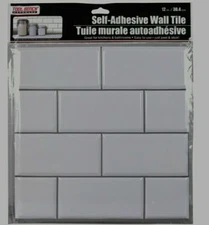 10 Tool Bench Hardware Self Adhesive White Wall Tile 12x12 in.Faux Subway Tile 