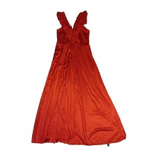 Vtg Lady Desiree Nylon Lace Nightgown Womens Plus 1X Long Maxi Red Made In USA