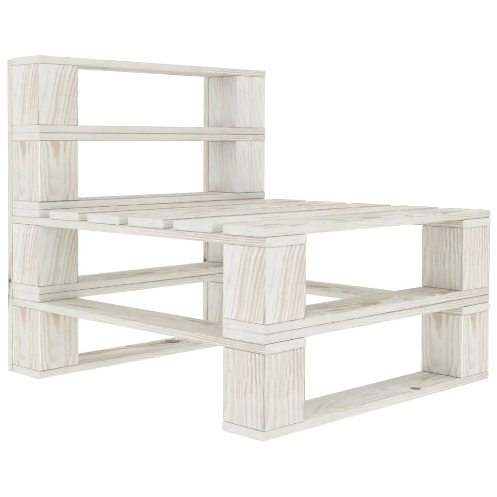 NNEVL Garden Pallet Middle Sofa Wood White