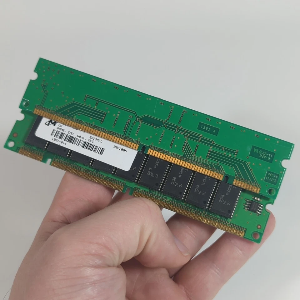 Micron EDO ECC DIMMs - 2x 64MB Single Sided 60ns, 128MB Total - Fully Tested - Image 4 of 4