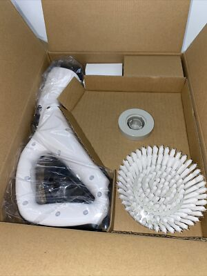 #ad 6 Piece Compact Cordless Power Scrubber with Cleaning Attachments White New $29.99