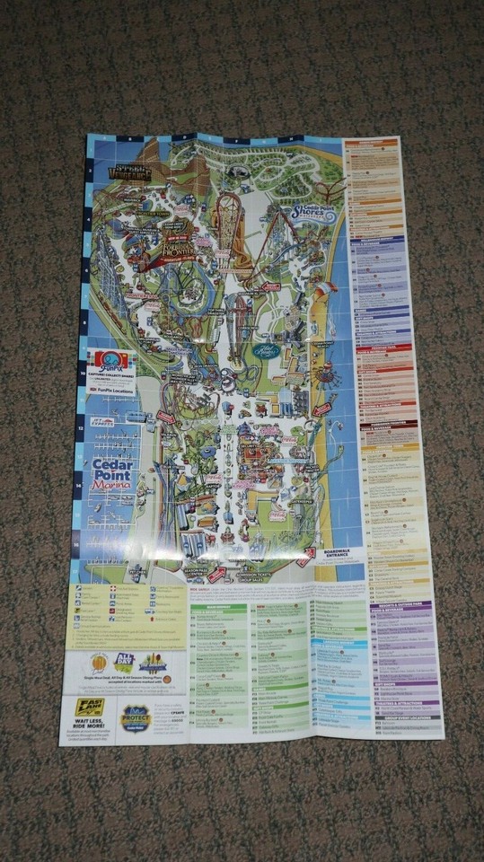 2019 Cedar Point Park Map & Guide | eBay