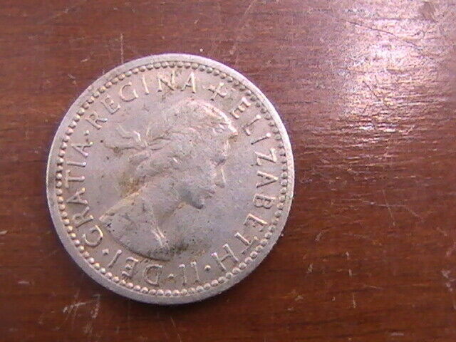 UK  GREAT BRITAIN     COIN,     SIX PENCE   1954