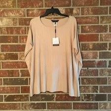 Ming Wang Khaki Beige Women's Poncho Sweater S/M or L/XL   MSRP $180