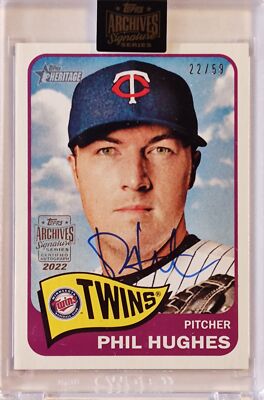 MLB 2022 Topps Archives Signature Series Phil Hughes 22/59 Trading Card ...