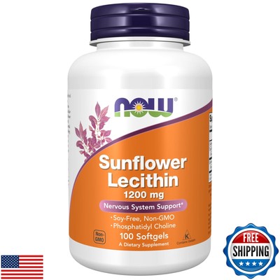 NOW FOODS Sunflower Lecithin 1200MG, 100 Count