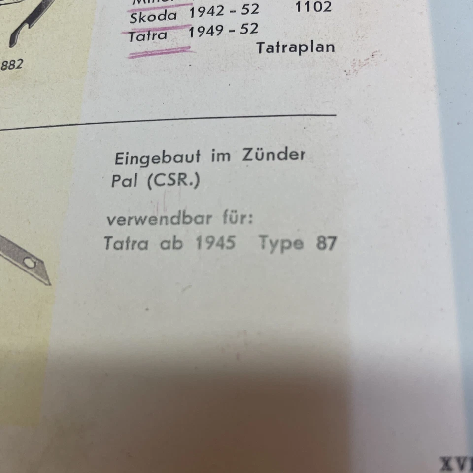 NOS 1 contacto de encendido Tatra tipo 87 PAL (CSR) encendedor año 1945 nuevo. Foto 3 de 3