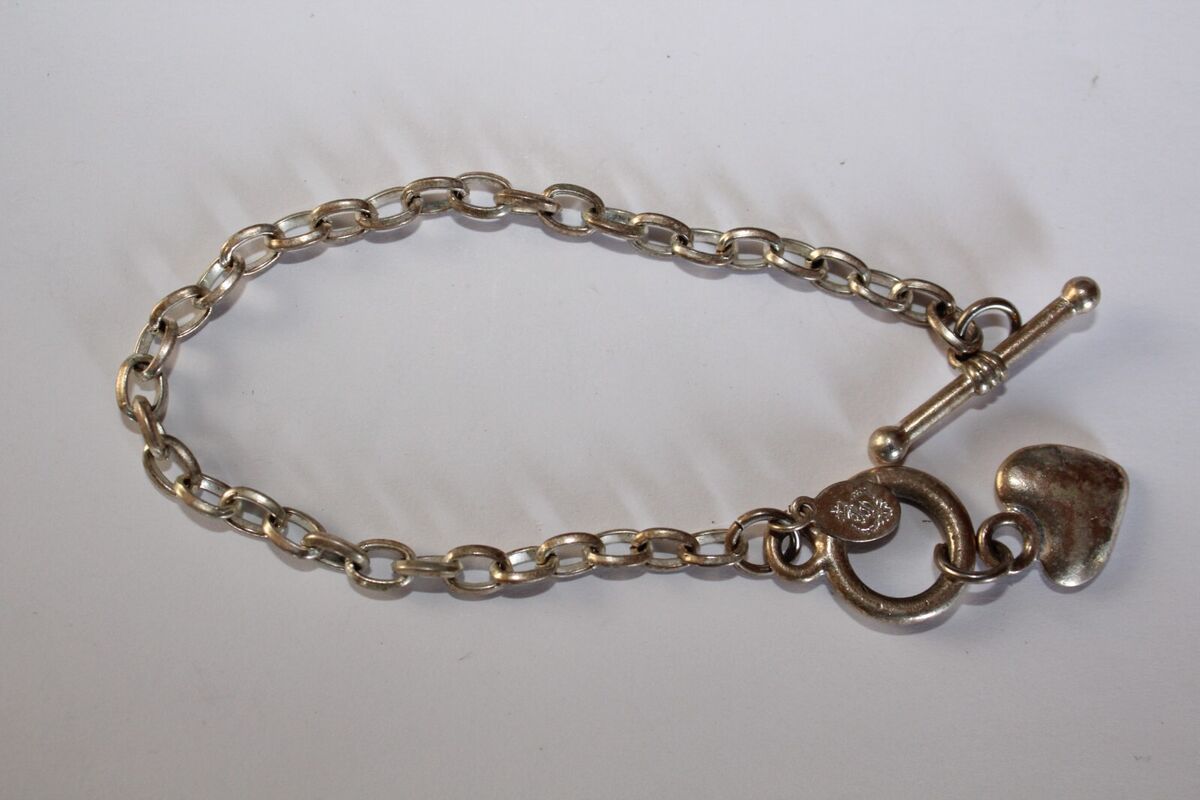 Vintage Silver Tone Marked PD Bracelet With Heart | eBay Vintage Silver Tone Marked PD Bracelet With Heart | eBay