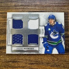 2022-23 UD The Cup Andrei Kuzmenko #F-KO Foundations Quad Relic #70/99 Canucks