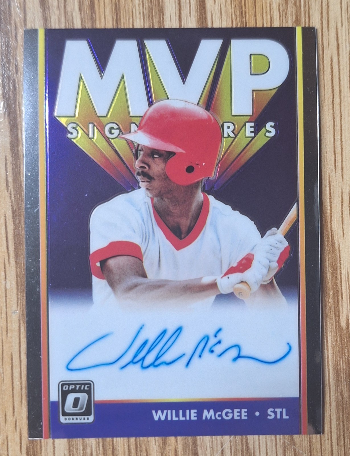 2019 Donruss Optic Willie McGee Autograph Panini MVP-WM Cardinals 