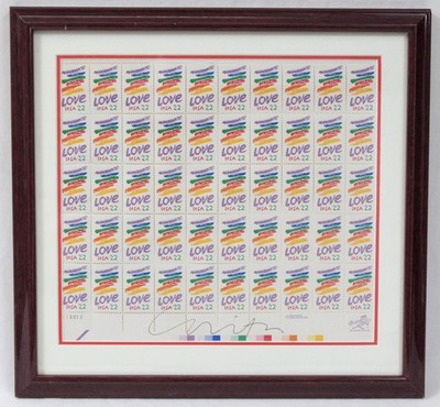 Sister Mary Corita Kent SIGNED 1985 Full Stamp Sheet Rainbow Love Scott #2143