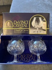 Da Vinci Crystal 2 Hand Cut Caterina Brandy Glasses with Original Box never used