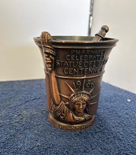Vintage Statue Of Liberty Centennial Schering Mortar & Pestle Collectible 1986