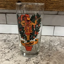Vtg 12 Days of Christmas 11th Day 12oz Tumbler 11 Pipers Piping Indiana Glass 