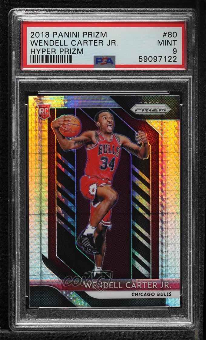 2018-19 Panini Prizm Hyper Wendell Carter Jr #80 PSA 9 MINT Rookie RC 17a5