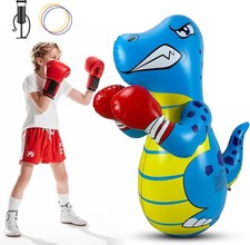 Inflatable Punching Bag for Kids with Pump, 47 Inch Boxing Bag for Kids 3-8