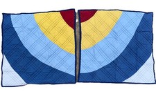 2 Pottery Barn Euro Pillow Shams Kids Aiden Colorful Wave Striped Quilted 26x26  