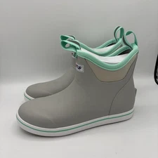 XTRATUF Ankle Deck Boots Womens Size 6 Gray Mint Slip On Non-Marking XWAB102
