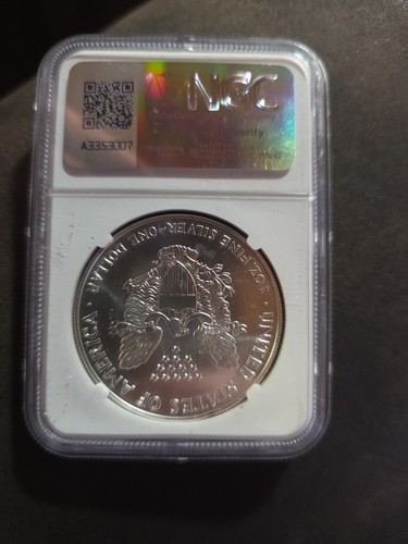1999 $1 American Silver Eagle S NGC MS69 Brown Label - Picture 2 of 2