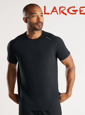 THREE NAILS Performance T Shirt Mens LARGE Aion-Lite  Tee ''Three Nails'' - BLACK