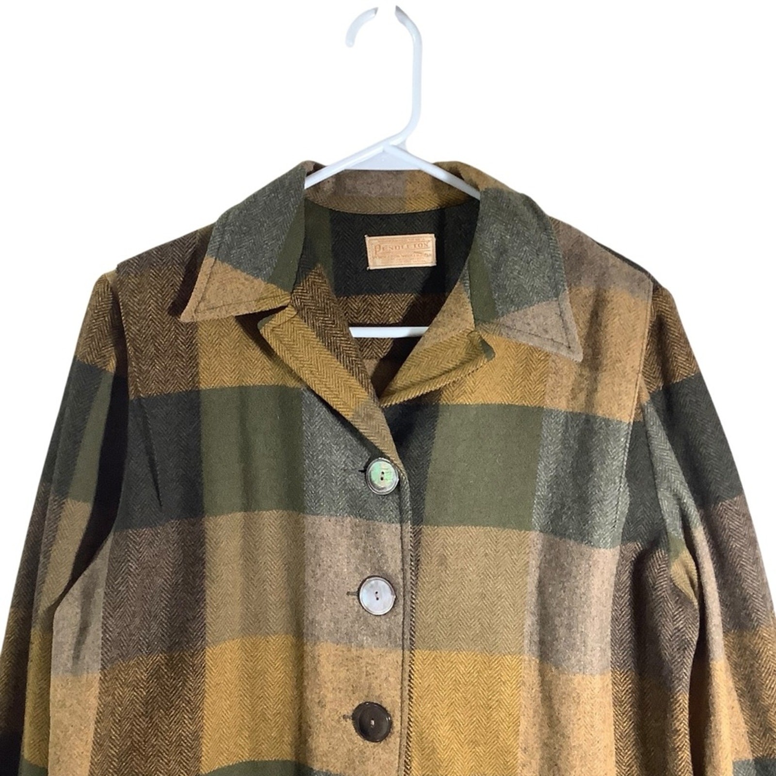 Pendleton Women's Medium Camel Block Plaid Wool J… - image 2