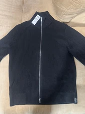 Todd Snyder Merino Full Zip Sweater Small Black NWT $328 MSRP