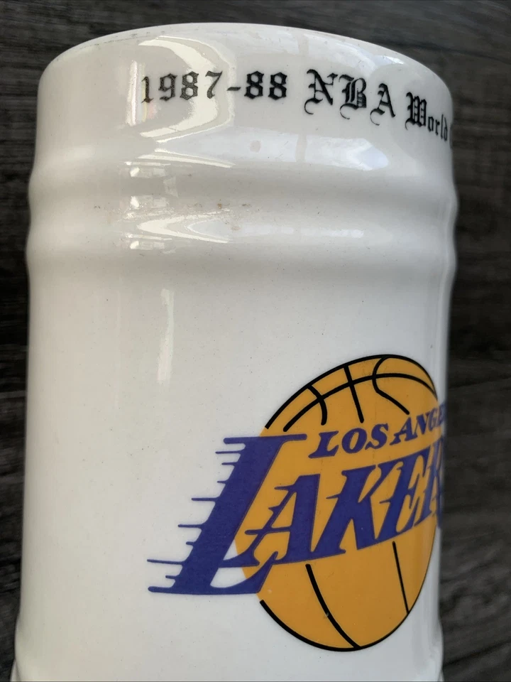 Los Angeles Lakers 1987-88 NBA World Champions Beer Stein Mug Vintage - Image 2 of 4