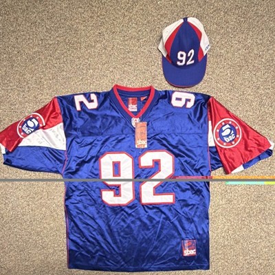 Vintage 5BAC New York #92 Football Jersey Hat Combo XL NWT Blue/Red/White