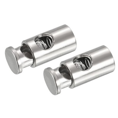 Spring Cord Locks 8pcs, Plastic Single Hole Toggle Fastener Rope End Silver Tone