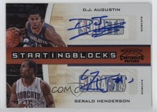 2010 Playoff Contenders Patches Black 7/10 DJ Augustin Gerald Henderson Auto 9td