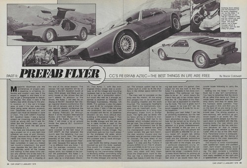 1977 1978 Fiberfab Kit Car Magazine Article 3 Ad Lot Aztec 7 Avenger Migi II