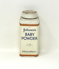Vintage Johnson  s BABY POWDER 4 oz. Tin - 4 1/2" Tall Full Tin