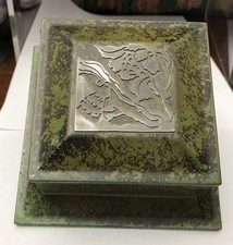 Ancienne boîte carrée Heinz Art métal massif sur bronze art arts et métiers mission