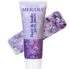 Purple Hair Glitter Kids Makeup,Holographic light purple face body glitter