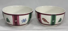 Set of 2 Pfaltzgraff Snow Bear Cereal Soup Bowls Christmas Winter Holiday - EXC