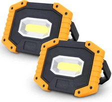 Rechargeable LED Work Light, 30W 2000LM Portable, Waterproof, 2 Pack