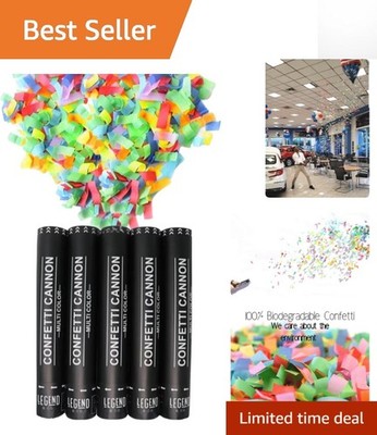 Launch 20-25ft of Multicolor Confetti - Effortless Festivities with 5-Pack!