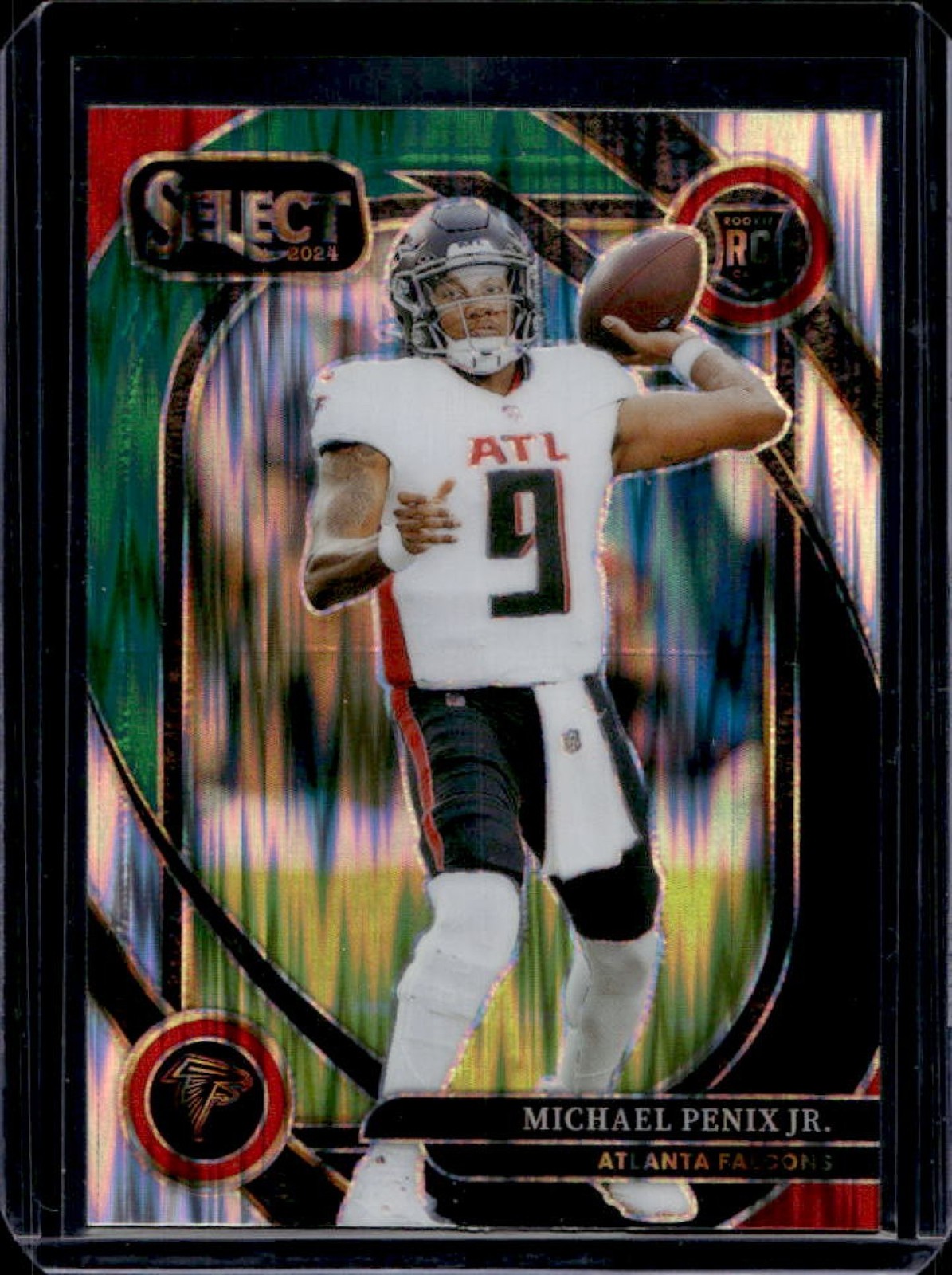 2024 Select Michael Penix Jr. Club RC Black and Green Prizm Shock #235 Falcons