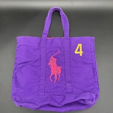 Ralph Lauren Polo The Big Pony Collection Canvas Tote Bag Embroidered 