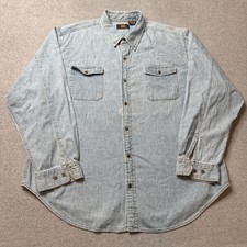 Route 66 Shirt Mens XL Blue Denim Button Up Western Outdoors Cowboy Rodeo Adult