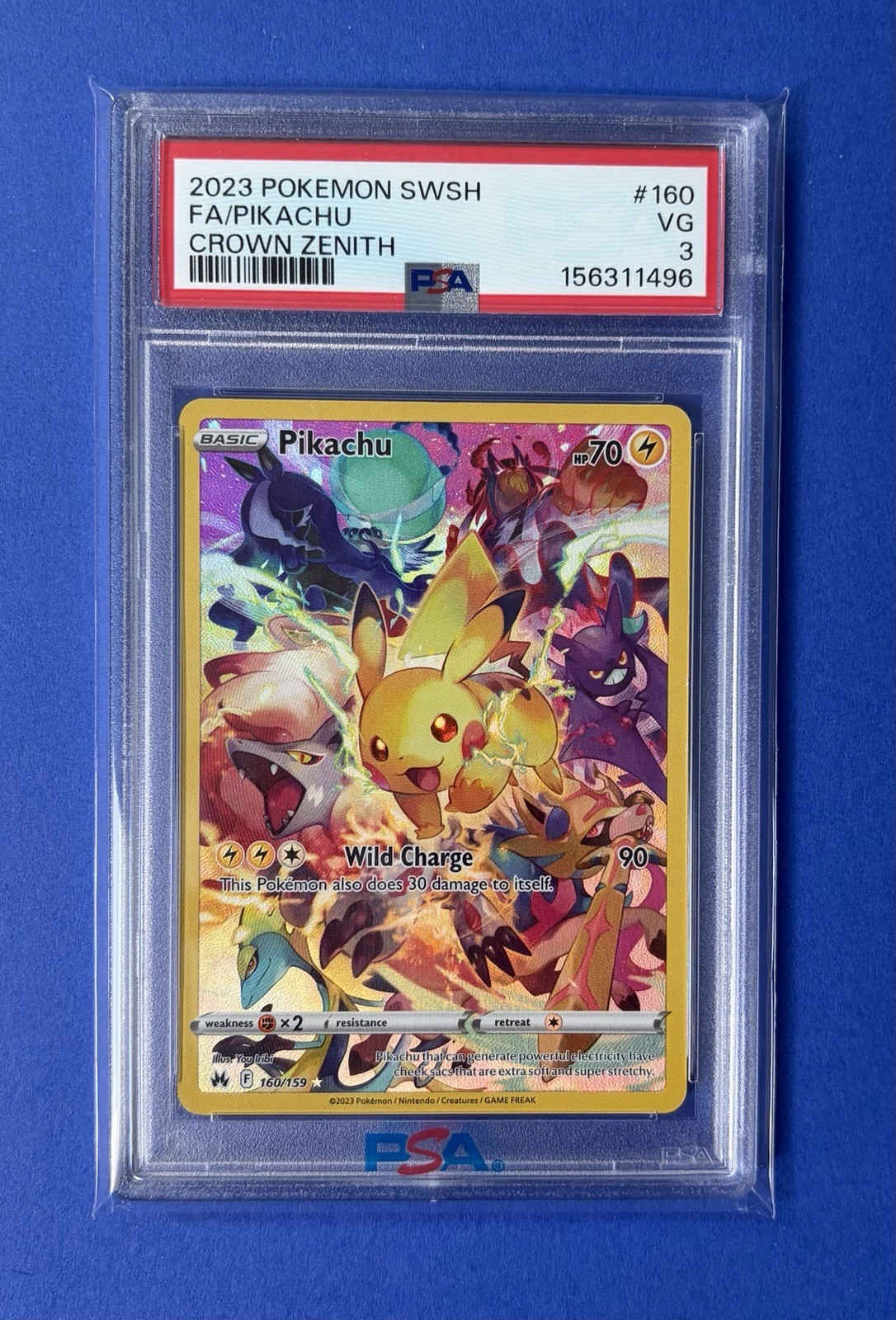 2023 Pokémon SWSH FA/Pikachu Crown Zenith #160 PSA 3 VG