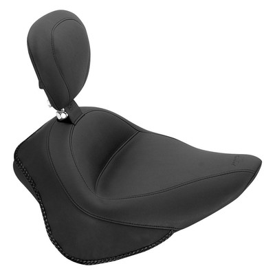 Wide Solo Seat Fr Width-16in with Driver Backrest FLSS Softail Slim S 2016-2017