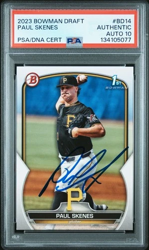 Topps 2023 Bowman Draft Paul Skenes Rookie 1st Bowman PSA 10 Auto Pirates BD-14